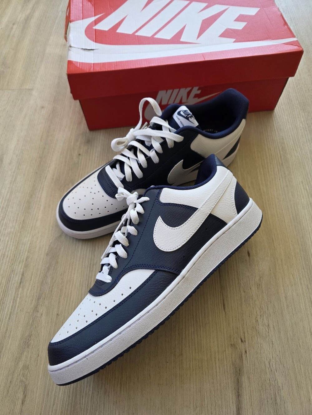 Nike Court Vision Low Sneakers Men's Size 13 Midnight Navy/White